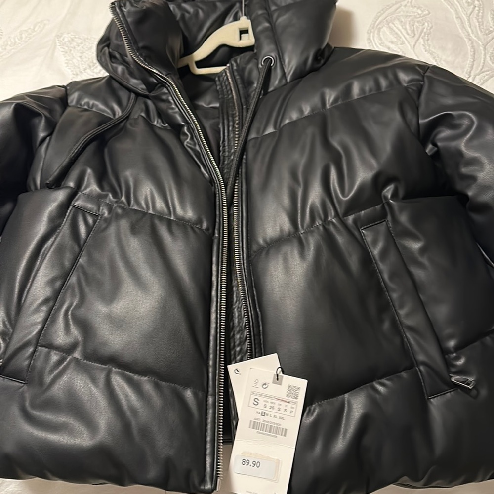 Zara faux leather puffer
